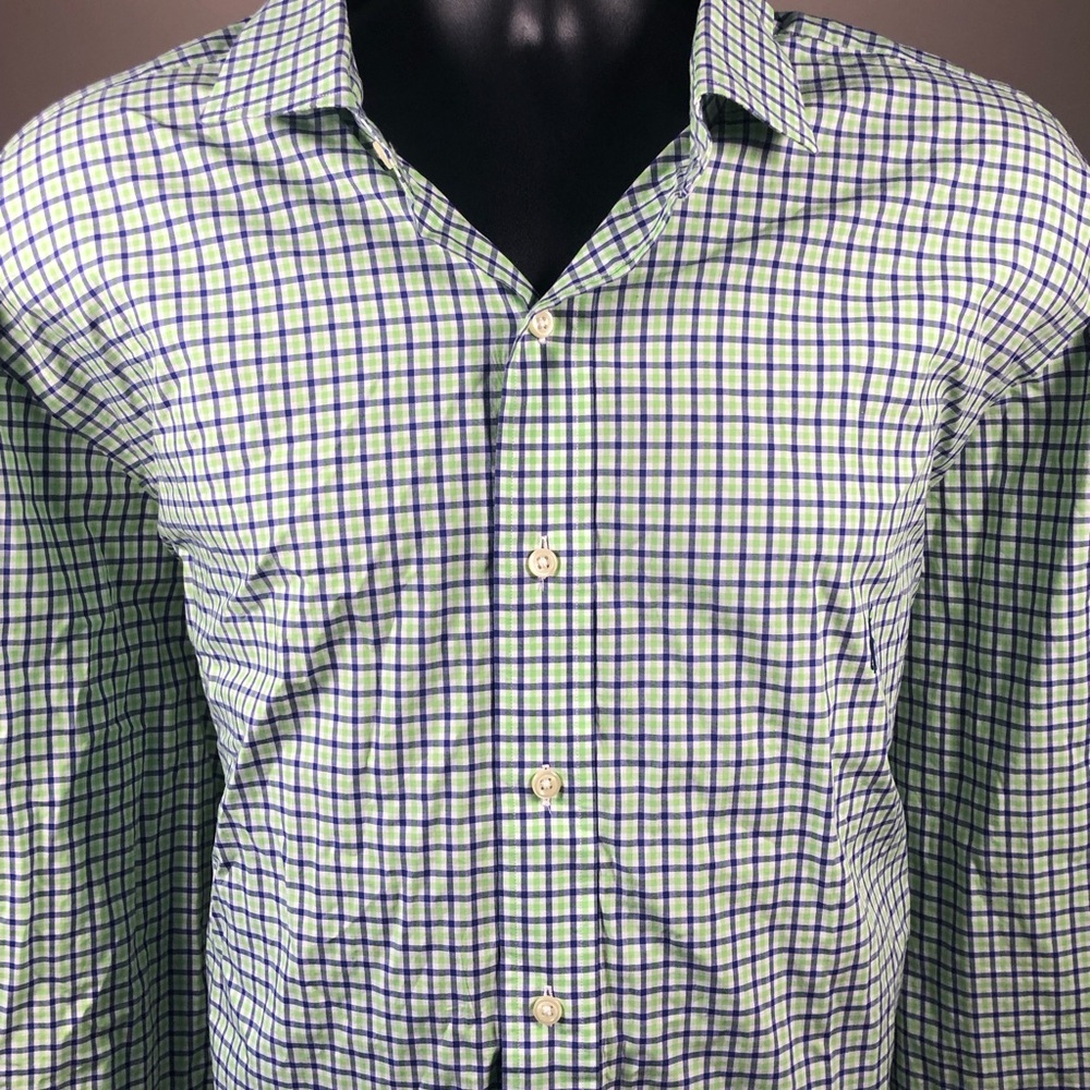 Polo Ralph Lauren Shirt Mens 2XLT Long Sleeve Button Down Blue Green